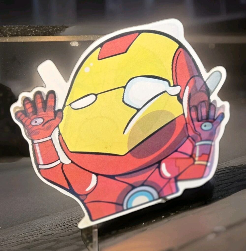 Marvel Spiderman Iron Man Deadpool 3D Motion Lenticular Car Decal Sticker Peeker